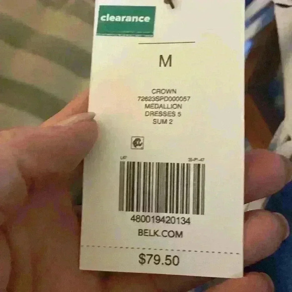 Crown & Ivy Women’s Double Layer Midi Sundress Size M Blue White Flowy Vacation - Picture 13 of 13